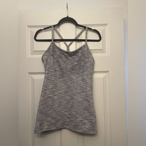 LULULEMON Power Y Racerback Tank - Wee Are From Space Ice Grey/Alpine White